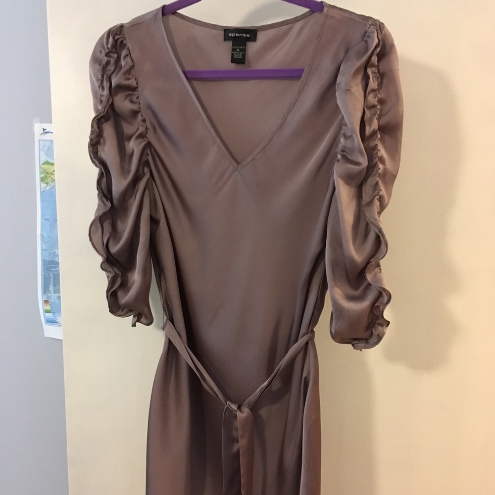 Satin dark taupe blouse